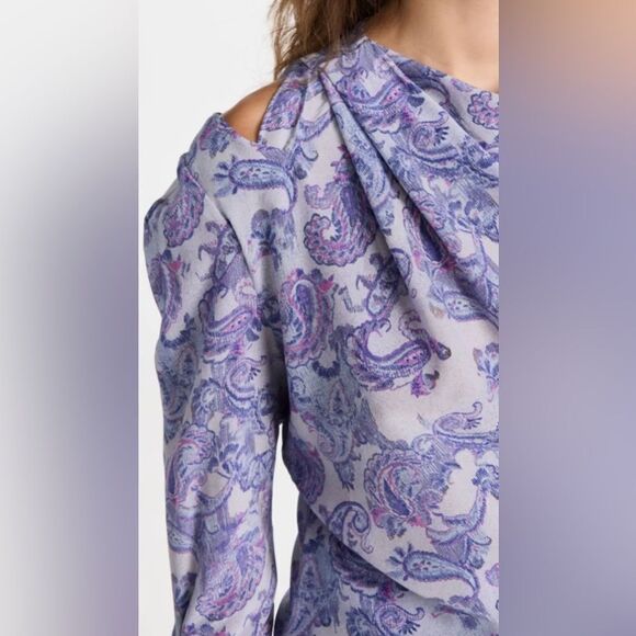 Isabel Marant Torence Paisley Silk Cut-Out Top size 38/ us size 6 - Picture 4 of 16